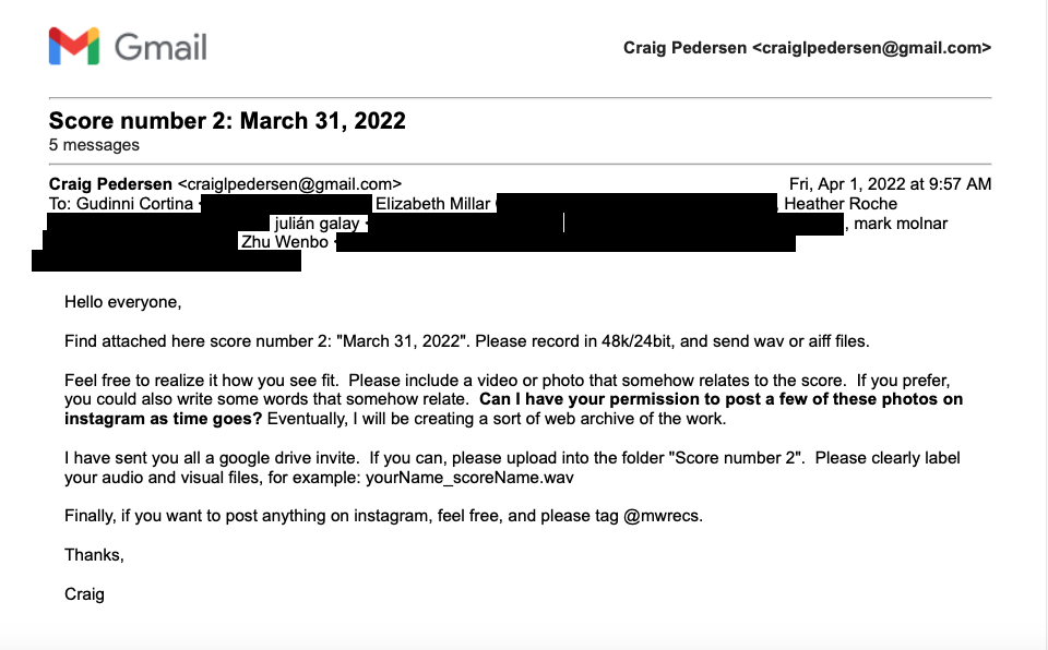 Email to participants